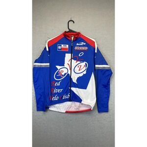 Biemme Cycling Jersey Mens Small Red‎ River Velo Club Texas Full Zip Long Sleeve